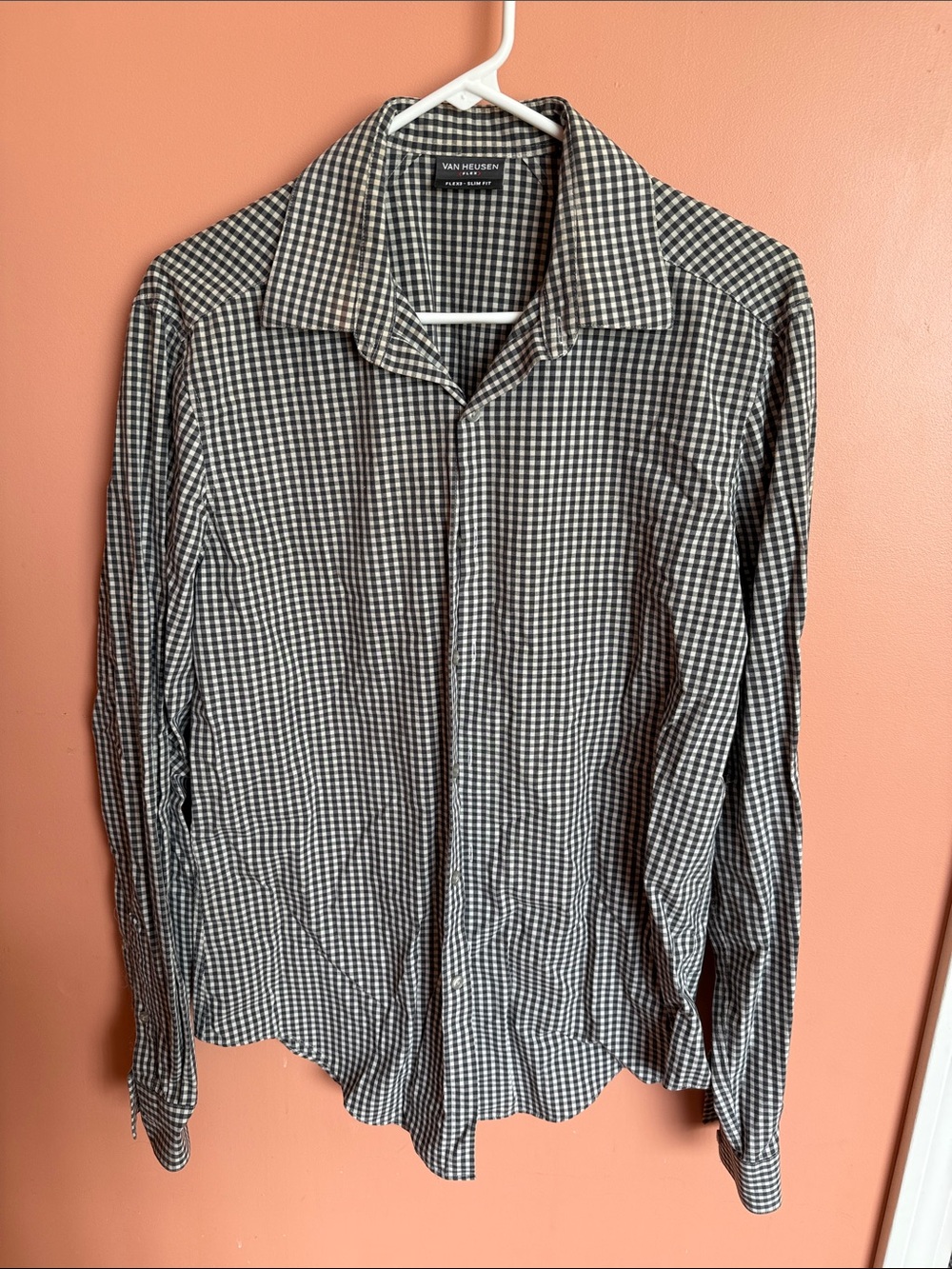 Banana Republic Men’s Black and White Gingham Dress Shirt